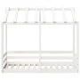 Cama para niños con techo madera de pino blanco 80x160 cm de , Camas y somieres - Ref: Foro24-847013, Precio: 118,98 €, Descu...