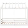 Cama para niños con techo madera de pino blanco 80x160 cm de , Camas y somieres - Ref: Foro24-847013, Precio: 120,08 €, Descu...