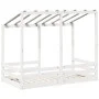 Cama para niños con techo madera de pino blanco 80x160 cm de , Camas y somieres - Ref: Foro24-847013, Precio: 118,98 €, Descu...