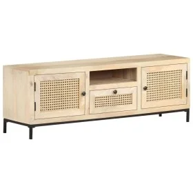 Mueble para TV madera maciza mango y caña natural 120x30x40 cm de vidaXL, Muebles TV - Ref: Foro24-323510, Precio: 153,95 €, ...