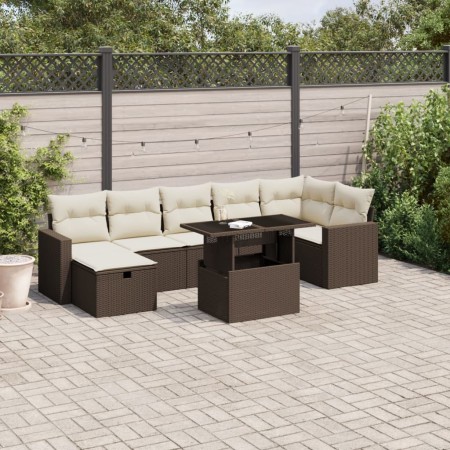 Set sofás de jardín 8 piezas y cojines ratán sintético marrón de , Conjuntos de jardín - Ref: Foro24-3274833, Precio: 565,95 ...