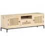 Mueble para TV madera maciza mango y caña natural 120x30x40 cm de vidaXL, Muebles TV - Ref: Foro24-323510, Precio: 155,24 €, ...