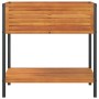 Jardinera con estante madera maciza acacia y acero 80x45x80 cm de , Maceteros y jardineras - Ref: Foro24-367617, Precio: 134,...