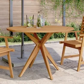 Mesa de jardín redonda madera maciza de acacia Ø110x75 cm de , Mesas de jardín - Ref: Foro24-367835, Precio: 222,86 €, Descue...