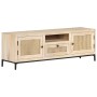 Mueble para TV madera maciza mango y caña natural 120x30x40 cm de vidaXL, Muebles TV - Ref: Foro24-323510, Precio: 155,24 €, ...