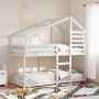 Cama con techo madera maciza de pino blanco 80x200 cm de , Camas y somieres - Ref: Foro24-3281959, Precio: 234,82 €, Descuent...
