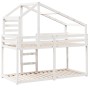 Cama con techo madera maciza de pino blanco 80x200 cm de , Camas y somieres - Ref: Foro24-3281959, Precio: 234,82 €, Descuent...