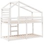 Litera con techo madera maciza de pino blanco 90x200 cm de , Camas y somieres - Ref: Foro24-3281971, Precio: 253,06 €, Descue...