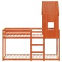 Cama litera con techo madera maciza pino marrón 90x200 cm de , Camas y somieres - Ref: Foro24-3281999, Precio: 252,09 €, Desc...