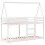 Cama litera con techo madera maciza de pino blanco 90x200 cm de , Camas y somieres - Ref: Foro24-3282080, Precio: 202,49 €, D...