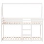 Cama litera con techo madera maciza de pino blanco 90x200 cm de , Camas y somieres - Ref: Foro24-3282080, Precio: 202,49 €, D...