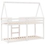 Cama litera con techo madera maciza de pino blanco 90x200 cm de , Camas y somieres - Ref: Foro24-3282080, Precio: 202,49 €, D...