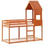 Cama litera con techo madera maciza pino marrón cera 75x190 cm de , Camas y somieres - Ref: Foro24-3282009, Precio: 240,05 €,...