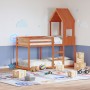 Cama litera con techo madera maciza pino marrón cera 75x190 cm de , Camas y somieres - Ref: Foro24-3282009, Precio: 240,05 €,...