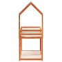 Cama litera con techo madera maciza pino marrón cera 75x190 cm de , Camas y somieres - Ref: Foro24-3282009, Precio: 240,05 €,...