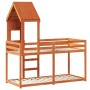 Cama litera con techo madera maciza pino marrón cera 75x190 cm de , Camas y somieres - Ref: Foro24-3282009, Precio: 240,05 €,...