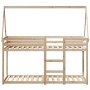 Cama litera con techo de madera maciza de pino 75x190 cm de , Camas y somieres - Ref: Foro24-3282089, Precio: 168,49 €, Descu...