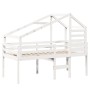Cama alta con techo blanca madera maciza pino blanca 90x200 cm de , Camas y somieres - Ref: Foro24-3281978, Precio: 270,60 €,...