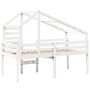 Cama alta con techo blanca madera maciza pino blanca 90x200 cm de , Camas y somieres - Ref: Foro24-3281978, Precio: 270,60 €,...
