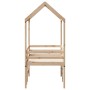 Cama alta con techo madera maciza de pino 90x200 cm de , Camas y somieres - Ref: Foro24-3282132, Precio: 221,38 €, Descuento: %
