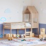 Cama alta con techo madera maciza de pino 90x190 cm de , Camas y somieres - Ref: Foro24-3282016, Precio: 207,33 €, Descuento: %