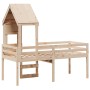 Cama alta con techo madera maciza de pino 90x190 cm de , Camas y somieres - Ref: Foro24-3282016, Precio: 207,33 €, Descuento: %