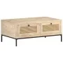Mesa de centro madera maciza mango y caña natural 90x50x37 cm de vidaXL, Mesas de centro - Ref: Foro24-323511, Precio: 155,49...