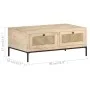 Mesa de centro madera maciza mango y caña natural 90x50x37 cm de vidaXL, Mesas de centro - Ref: Foro24-323511, Precio: 155,49...