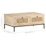 Mesa de centro madera maciza mango y caña natural 90x50x37 cm de vidaXL, Mesas de centro - Ref: Foro24-323511, Precio: 156,80...