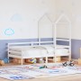 Sofá cama con techo madera maciza de pino blanco 90x200 cm de , Camas y somieres - Ref: Foro24-3282203, Precio: 202,88 €, Des...