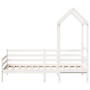 Sofá cama con techo madera maciza de pino blanco 90x200 cm de , Camas y somieres - Ref: Foro24-3282203, Precio: 202,88 €, Des...