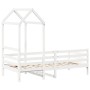 Sofá cama con techo madera maciza de pino blanco 90x200 cm de , Camas y somieres - Ref: Foro24-3282203, Precio: 202,88 €, Des...