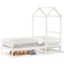 Sofá cama con techo madera maciza de pino blanco 90x200 cm de , Camas y somieres - Ref: Foro24-3282191, Precio: 195,03 €, Des...