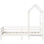 Sofá cama con techo madera maciza de pino blanco 90x200 cm de , Camas y somieres - Ref: Foro24-3282191, Precio: 185,63 €, Des...