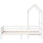 Sofá cama con techo madera maciza de pino blanco 90x200 cm de , Camas y somieres - Ref: Foro24-3282191, Precio: 195,03 €, Des...