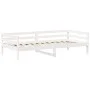 Sofá cama con techo madera maciza de pino blanco 90x200 cm de , Camas y somieres - Ref: Foro24-3282191, Precio: 185,63 €, Des...