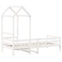 Sofá cama con techo madera maciza de pino blanco 90x200 cm de , Camas y somieres - Ref: Foro24-3282191, Precio: 195,03 €, Des...