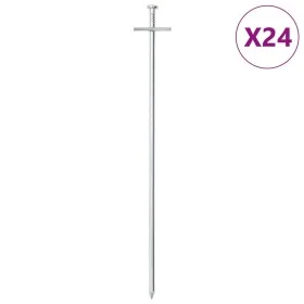Clavijas para tienda 24 uds acero galvanizado 29,5 cm Ø6 mm de , Accesorios para tiendas de campaña - Ref: Foro24-4009340, Pr...