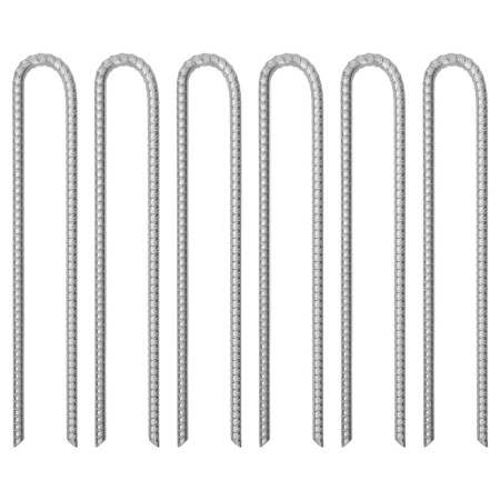Clavijas de tienda forma U 6 uds acero galvanizado 41,5cm Ø12mm de , Accesorios para tiendas de campaña - Ref: Foro24-4009349...