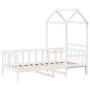 Sofá cama con techo madera maciza de pino blanco 90x190 cm de , Camas y somieres - Ref: Foro24-3282215, Precio: 195,83 €, Des...