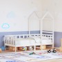 Sofá cama con techo madera maciza de pino blanco 90x190 cm de , Camas y somieres - Ref: Foro24-3282215, Precio: 195,83 €, Des...