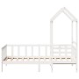 Sofá cama con techo madera maciza de pino blanco 90x190 cm de , Camas y somieres - Ref: Foro24-3282215, Precio: 195,83 €, Des...
