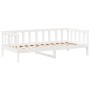 Sofá cama con techo madera maciza de pino blanco 90x190 cm de , Camas y somieres - Ref: Foro24-3282215, Precio: 195,83 €, Des...