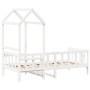 Sofá cama con techo madera maciza de pino blanco 90x190 cm de , Camas y somieres - Ref: Foro24-3282215, Precio: 195,83 €, Des...