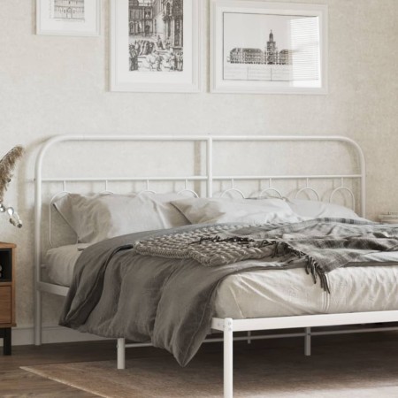 Cabecero de metal blanco 160 cm de , Cabeceros y pies de cama - Ref: Foro24-377201, Precio: 40,76 €, Descuento: %