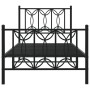 Estructura de cama con cabecero y estribo metal negro 75x190 cm de , Camas y somieres - Ref: Foro24-376136, Precio: 80,68 €, ...