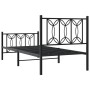 Estructura de cama con cabecero y estribo metal negro 75x190 cm de , Camas y somieres - Ref: Foro24-376136, Precio: 80,68 €, ...