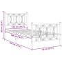 Estructura de cama con cabecero y estribo metal negro 75x190 cm de , Camas y somieres - Ref: Foro24-376136, Precio: 80,68 €, ...