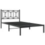 Estructura de cama con cabecero metal negro 100x190 cm de , Camas y somieres - Ref: Foro24-376122, Precio: 68,29 €, Descuento: %