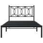Estructura de cama con cabecero metal negro 100x190 cm de , Camas y somieres - Ref: Foro24-376122, Precio: 68,29 €, Descuento: %